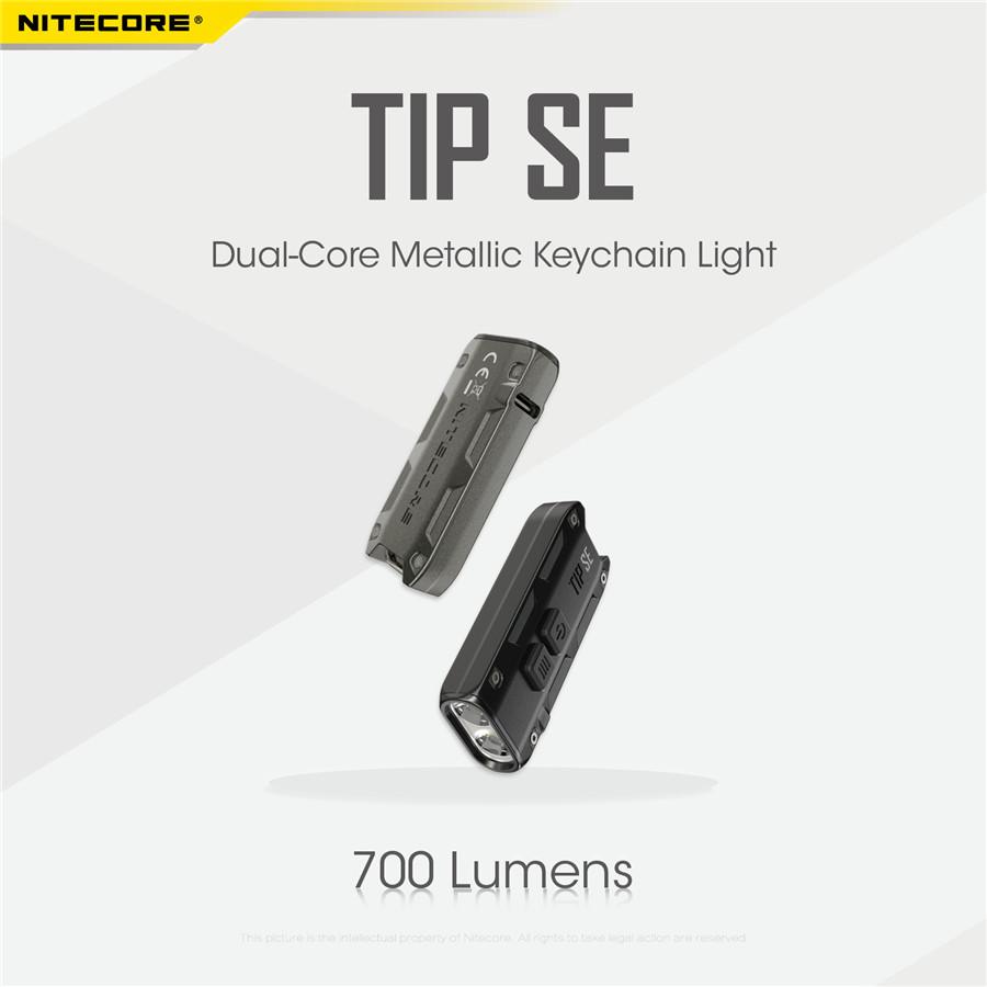 

NItecore Flashlight Mini Torch TIP SE 700 Lumens 2 x OSRAM P8 LED With Rechargeable Li-ion battery Dual-Core Metallic Keychain Light