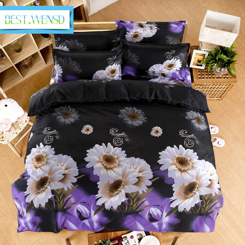 

BEST.WENSD Luxury home textiles Jacquard beds rose Lily panda animals 4pcs bedsheet set King dekbedovertrek -housse de coquette, As picture
