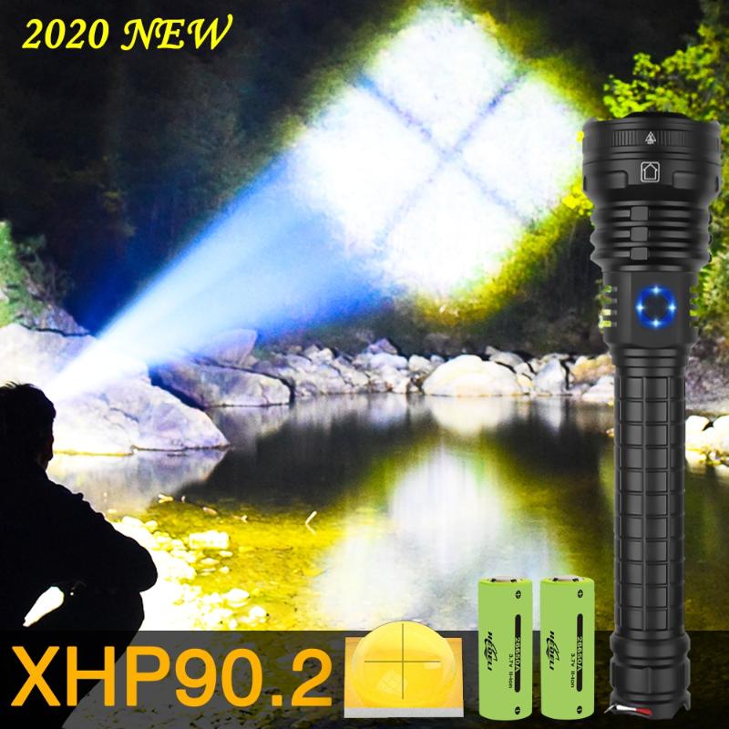 

Super Bright Xhp90.2 Most Powerful Led Torch Xhp90 Tactical Flashlights Zoom Usb Rechargeable 26650 18650 Flash Light