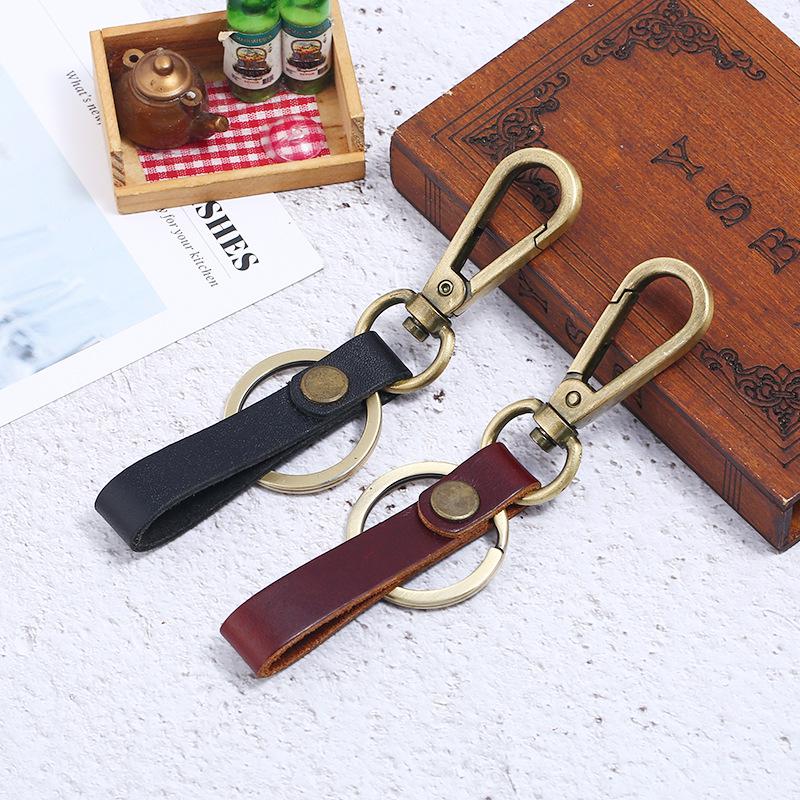 

Bronze leather key ring bussiness car keychain holders for women men fashion jewelry gift will and sandy, Slivery;golden
