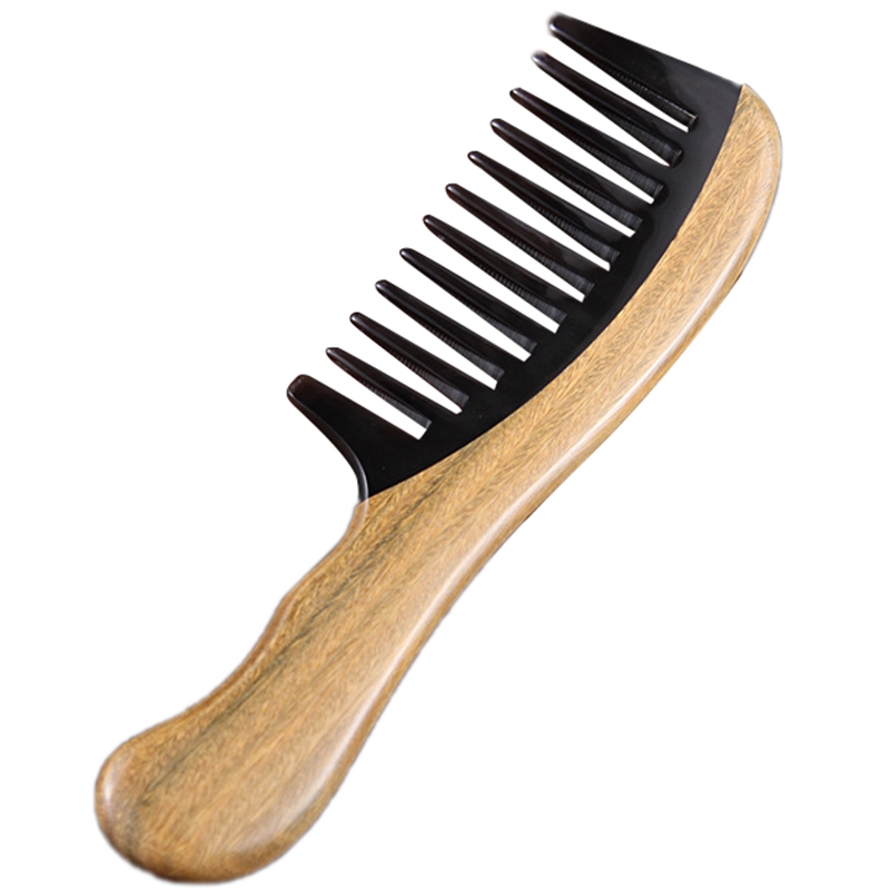 

Hair Comb No Static Detangling Natural Aroma Handmade Wooden Horn Comb Wide Tooth