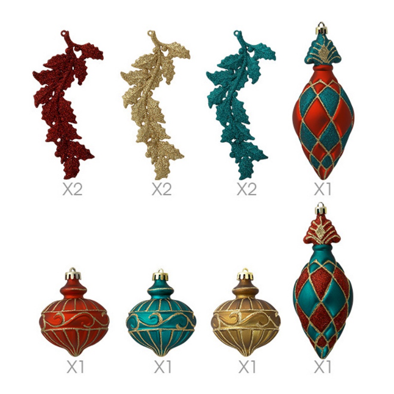 

Christmas Pendant Xmas Tree Charm 11 Pack Shaped Hanging Set Home Decor Gift