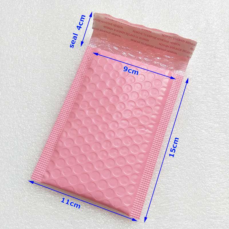 

10pcs 11*15cm Outer Size 4.3x5.9 inch Pink Poly Bubble Mailer Self Seal Padded Envelopes Usable size 9x15cm