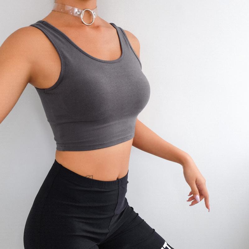 

Running Sports Bra Push Up Women Gym Running Padded Tank Top Athletic Vest Underwear Shockproof Sports Bra Large Size, Khaki