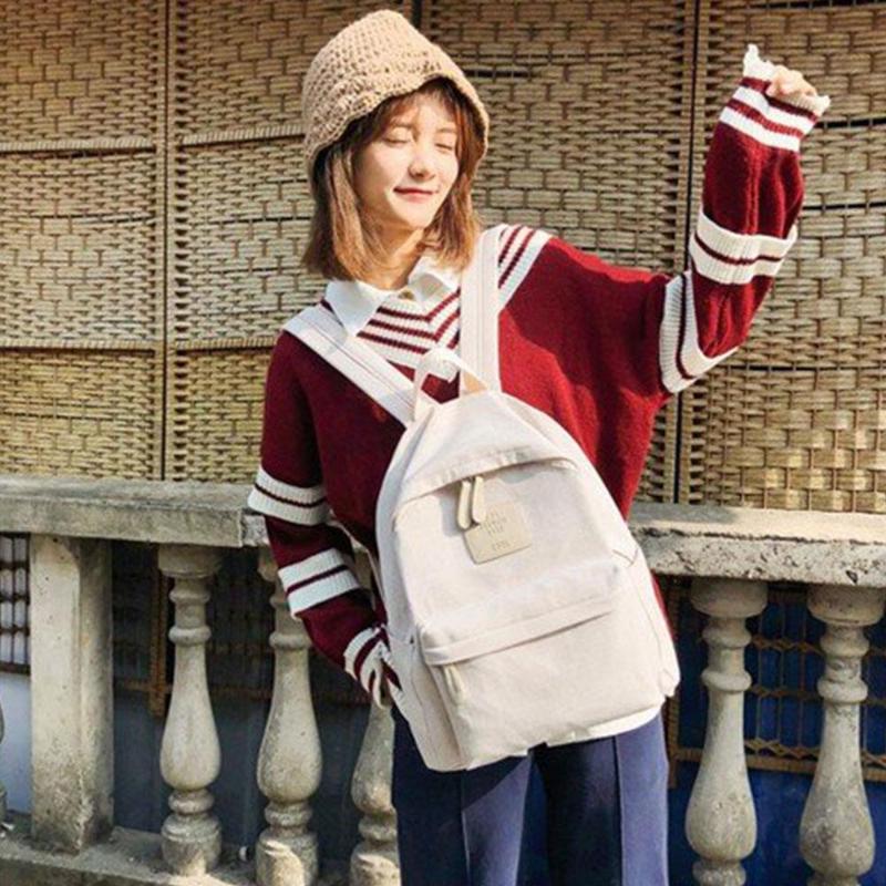 

Knapsack Girls Shoulder Bag Rucksack School Bag Travel Backpacks Bags, Beige