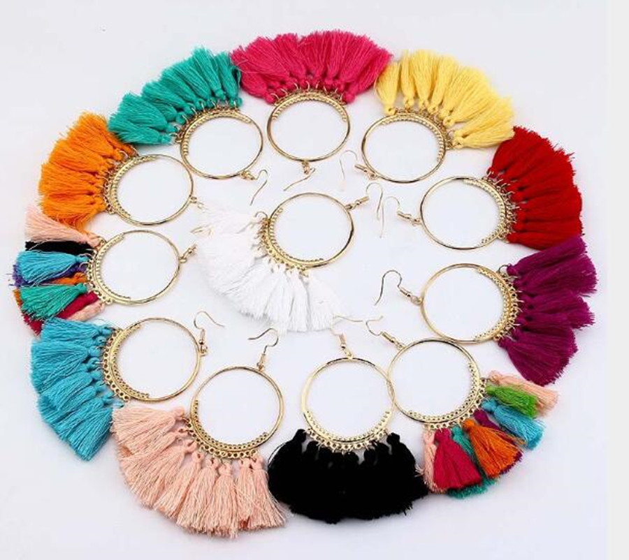 

Handmade Ethnic Bohemian Tassel Earrings vintage bohemia women jewelry Long Tassel Earrings for Women 2018 year gift Epacket Free