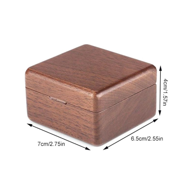 

Square/Heart Shape Wood Ring Box Portable Jewelry Box Holder Engagement Ring 95AB
