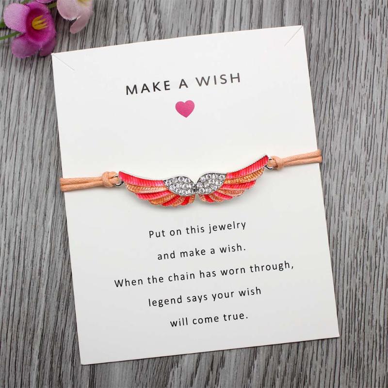 

Custom-Infinity Love Double Heart Crown Angel Wish Card for Women Adjustable Bracelet Greeting Cards Jewelry With Card