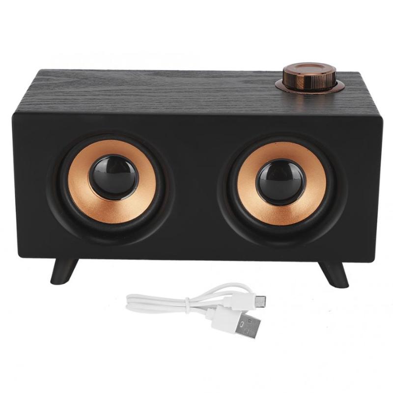 

Retro Style Wooden Mini Bluetooth Speaker Wireless HIFI Stereo Player for Computer Mobile Phone Support Memory Card/AUS Playback