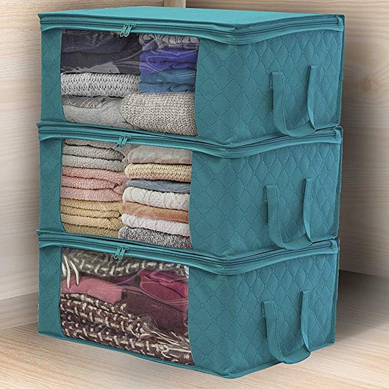

1pcs Non-woven Clothes Storage Bag Holder Organizer Folding Quilt Storage Box Dust-proof Clothes Cabinet Finishing Box