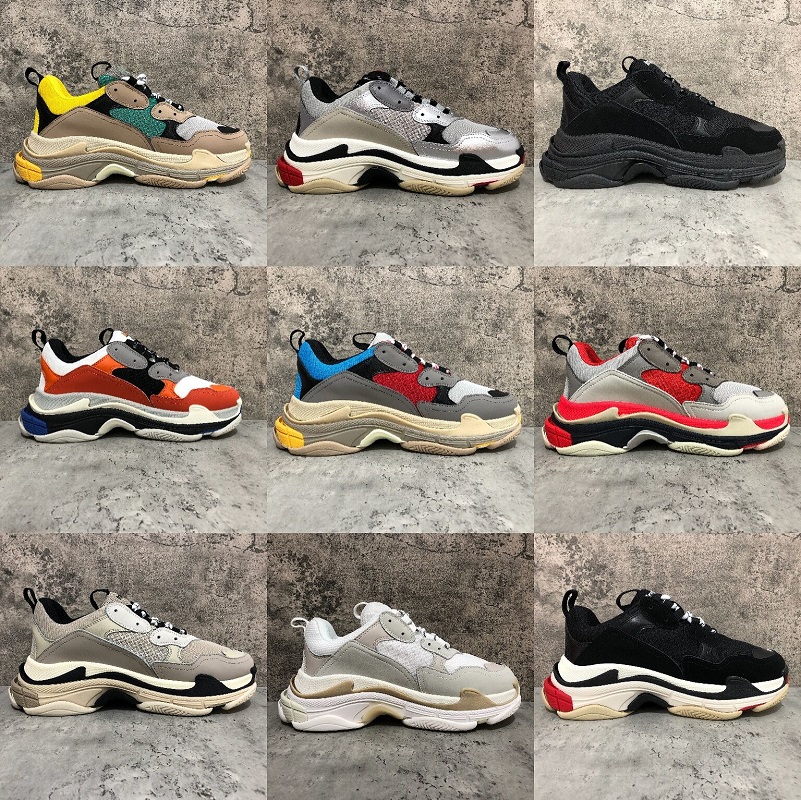 

2020 Fashion Paris 17FW Triple-S Sneaker Triple S Casual Dad Shoes for Men's Women Beige Black Ceahp Sports Shoes Size 36-45, 21