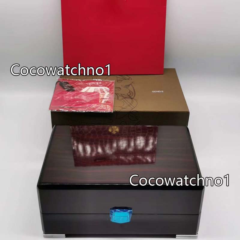 

hight Quality PP Watch Original Box Papers Card Wood Gift Boxes Red Bag Box For PP Nautilus Aquanaut 5711 5712 5990 5980 Watches, Black;blue
