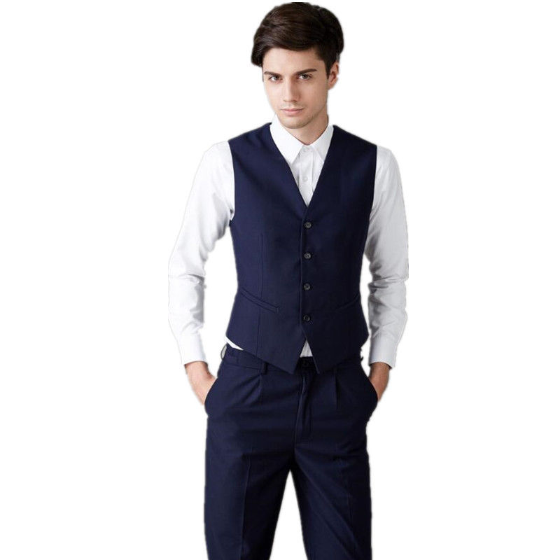 

Single Breasted Formal Men Suit Waistcoat Slim Fit Casual Business Vest Black custom made AB0021, Beige