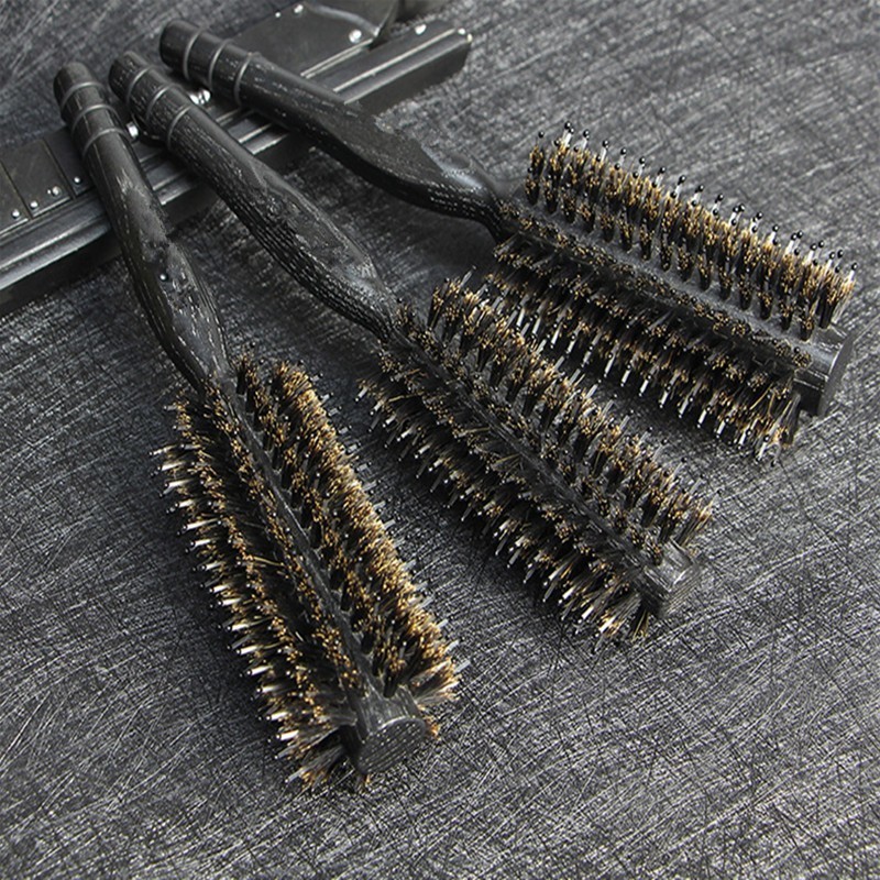 

Curly Hair Comb Hairdressing Comb Pig 's Bristles Hair Blow Straight Rolling Volume Combs Brushes Wood Styling Tools