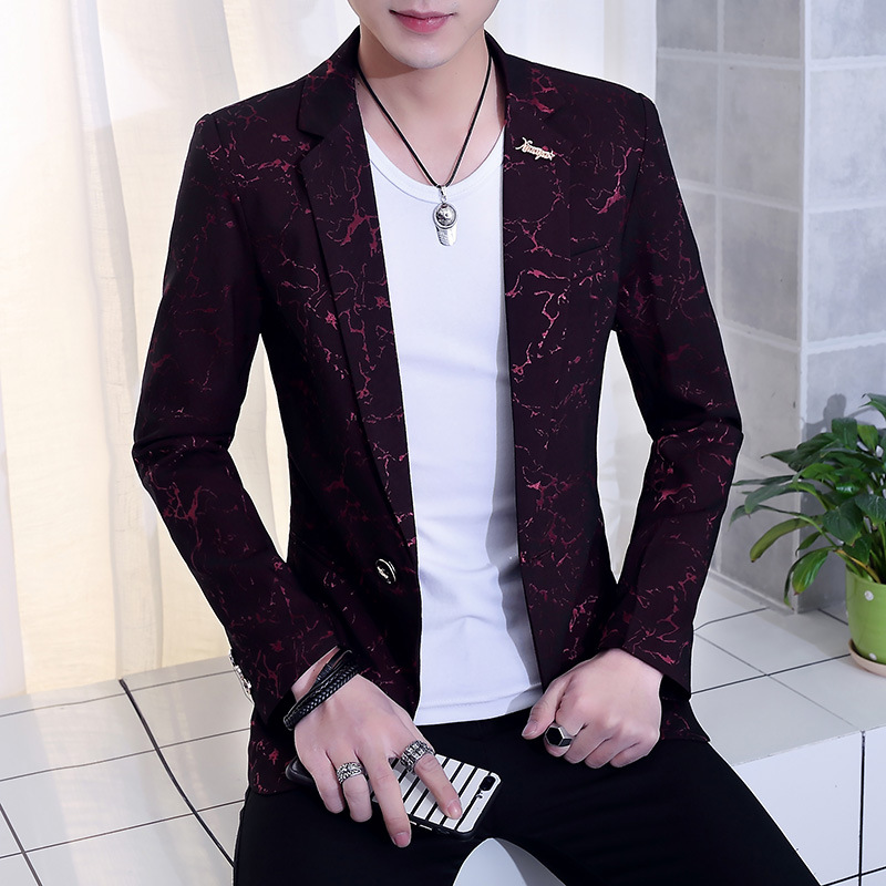 

2020 spring and autumn period and the new men's leisure suit Jacquard suits young cultivate one's morality, Black