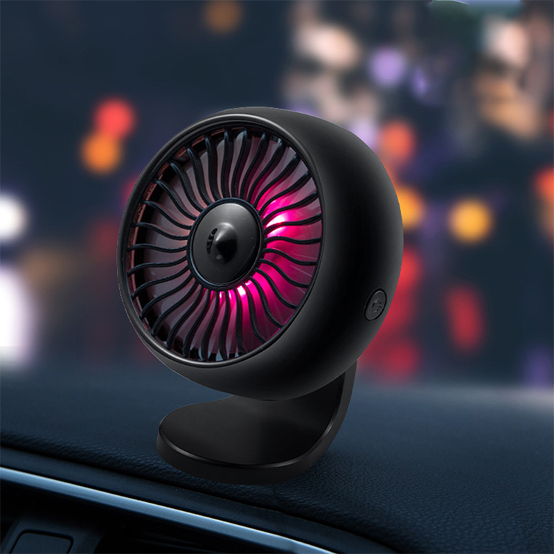 

Car Fan With USB Cable 360 Degree Rotatable Adjustable Fan Speed Independent Switch Low Noise Cooling Air Car Vent