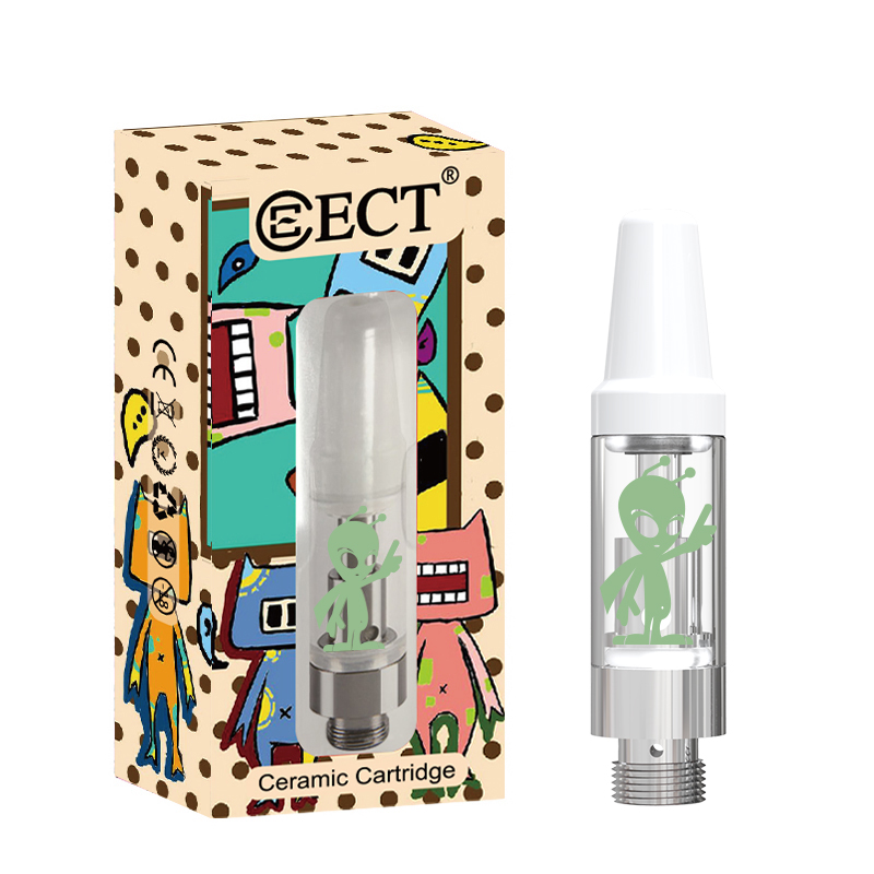 

ECT Authentic Alien disposable vape cartridge Thick Oil Atomizer Cartridge Pyrex Glass Vaporizer 0.5ml 1.0ml Caremic Coil carts e Cigarette