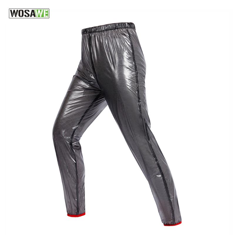 

WOSAWE Outdoor Sports Rain Pants Cycling Bike Bicycle Running Waterproof Windproof Pants Trousers 4 Colors, Black