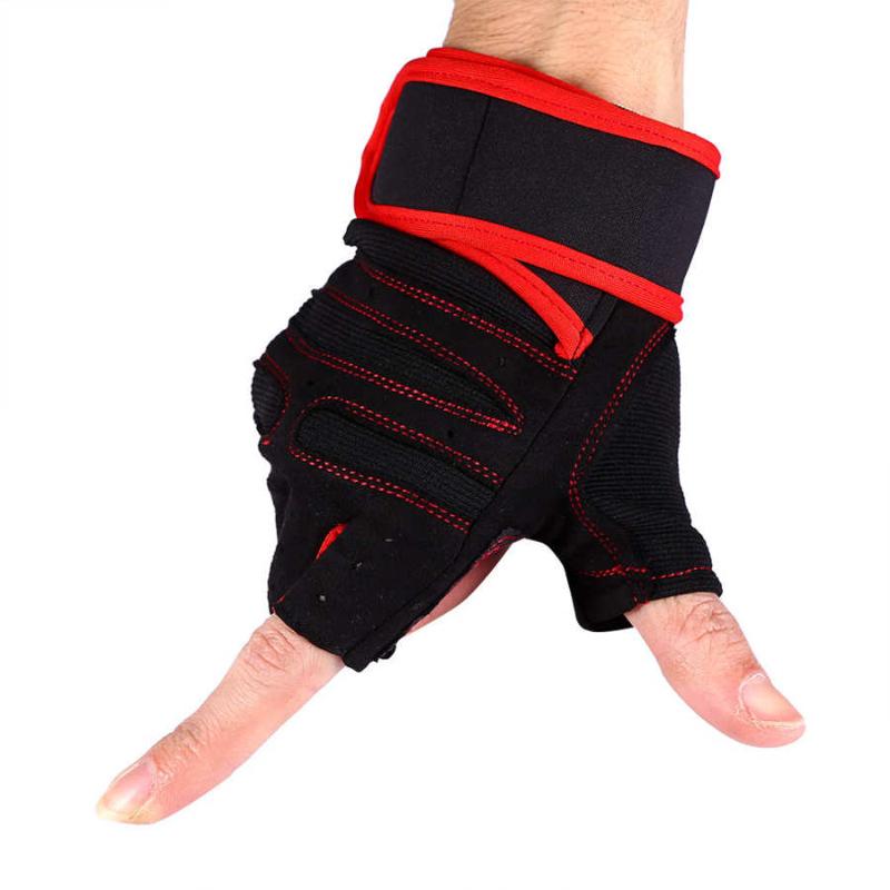 

Weight Lifting Gym Training Fitness Gloves Workout Exercise Sports Wrist Wraps*2, Black border red