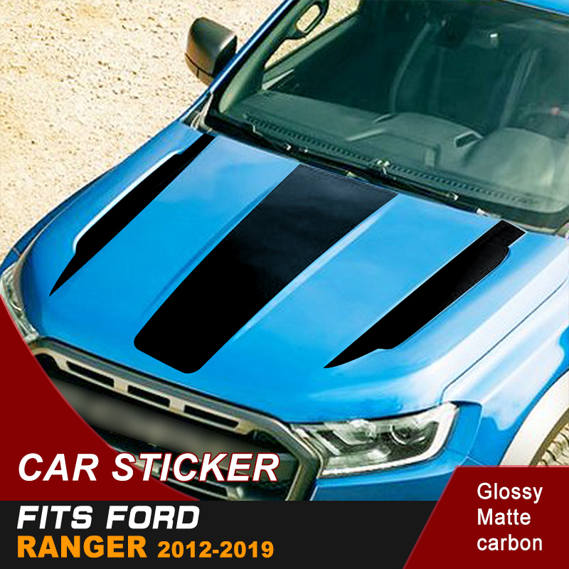 

car decals hood graphic vinyl car decoration stickers fit for ranger 2015 2016 2017 2018 2019, Matte silver