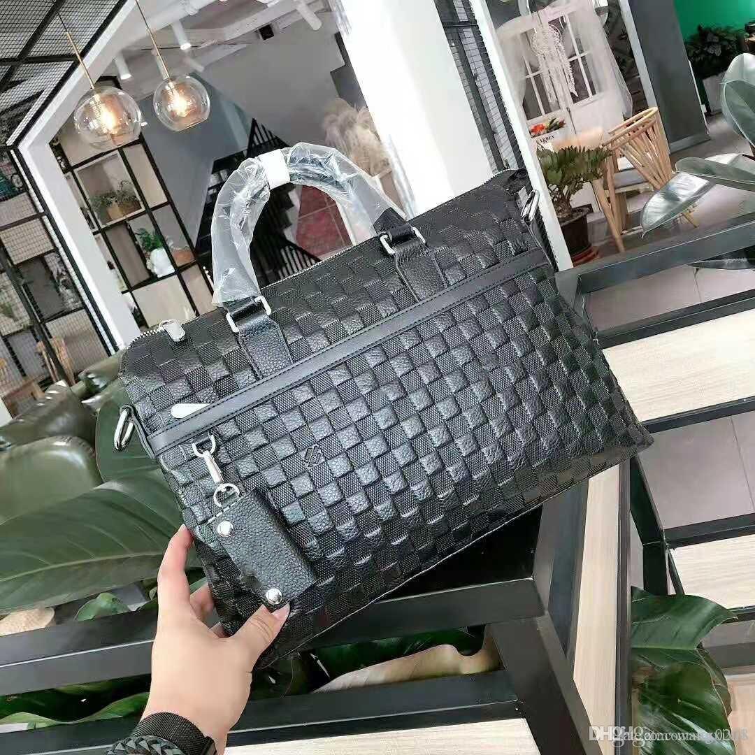 Designer design pure cow leather men's leisure business briefcase Handbag Shoulder Bag Size 39 * 29 * 5-image-565983346