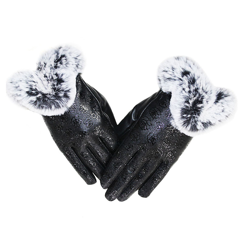 

King Star Best Womens PU Leather Touch Screen Warm Winter Adjustable Fur Wrist Gloves 2020