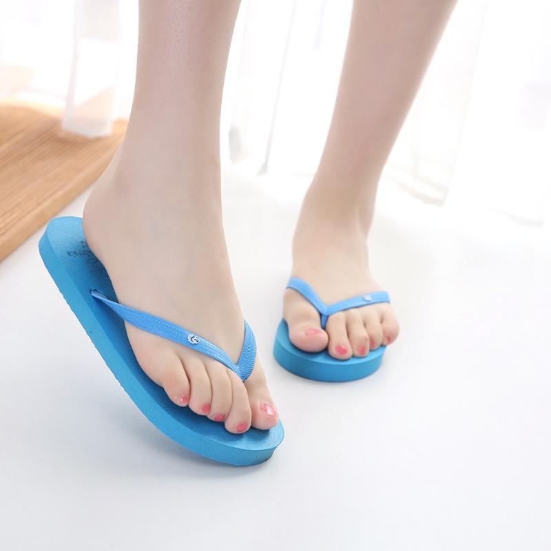 

Flip Flops Solid Summer Slippers For Women House Shoes Gilrs Summer Beach Flip Flops Anti-slip Slipper Casual Shoes, Blue