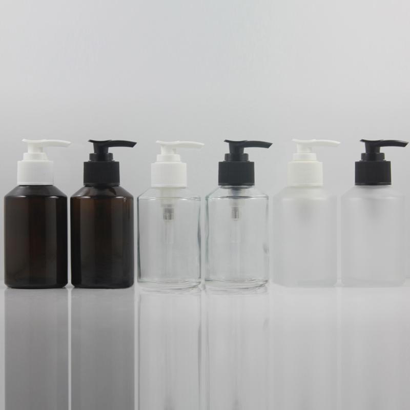 

Amber/Clear/Clear Frosted 125ml Bath Cream Bottle with Black/White Pump