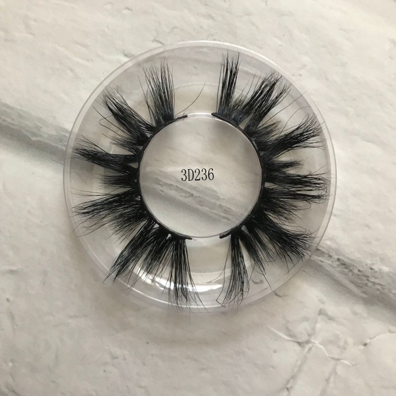 

3D Mink Eyelashes Custom Packaging Label Natural Long Mink Hair False Lashes