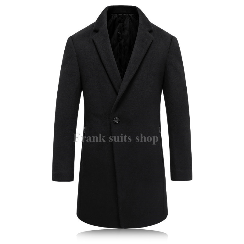 

2020 Custom-made wool coat men long sections thick woolen coats Mens Casual Fashion Jacket casaco masculino palto coat, As picture