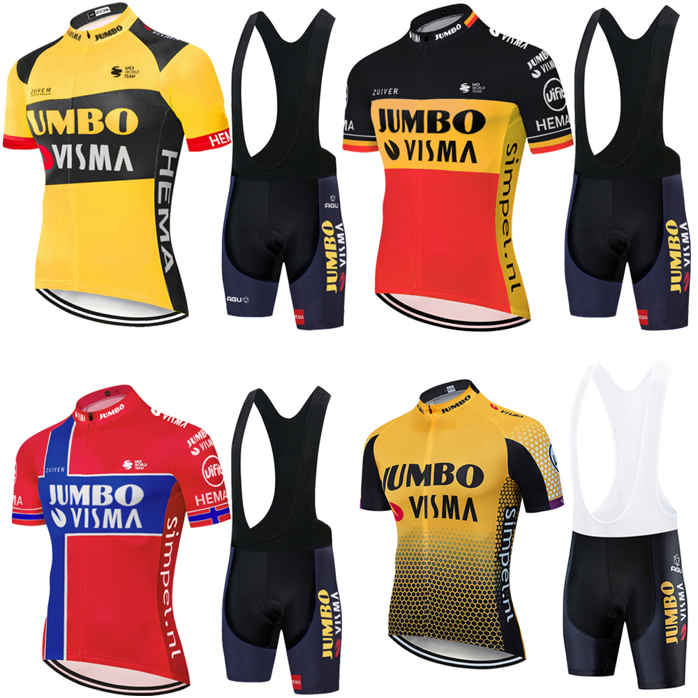 Jumbo Visma Cycling Jersey set 2020 Pro Team Men/women Summer Breathable Cycling CLothing bib shorts kit Ropa Ciclismo-image-574493520
