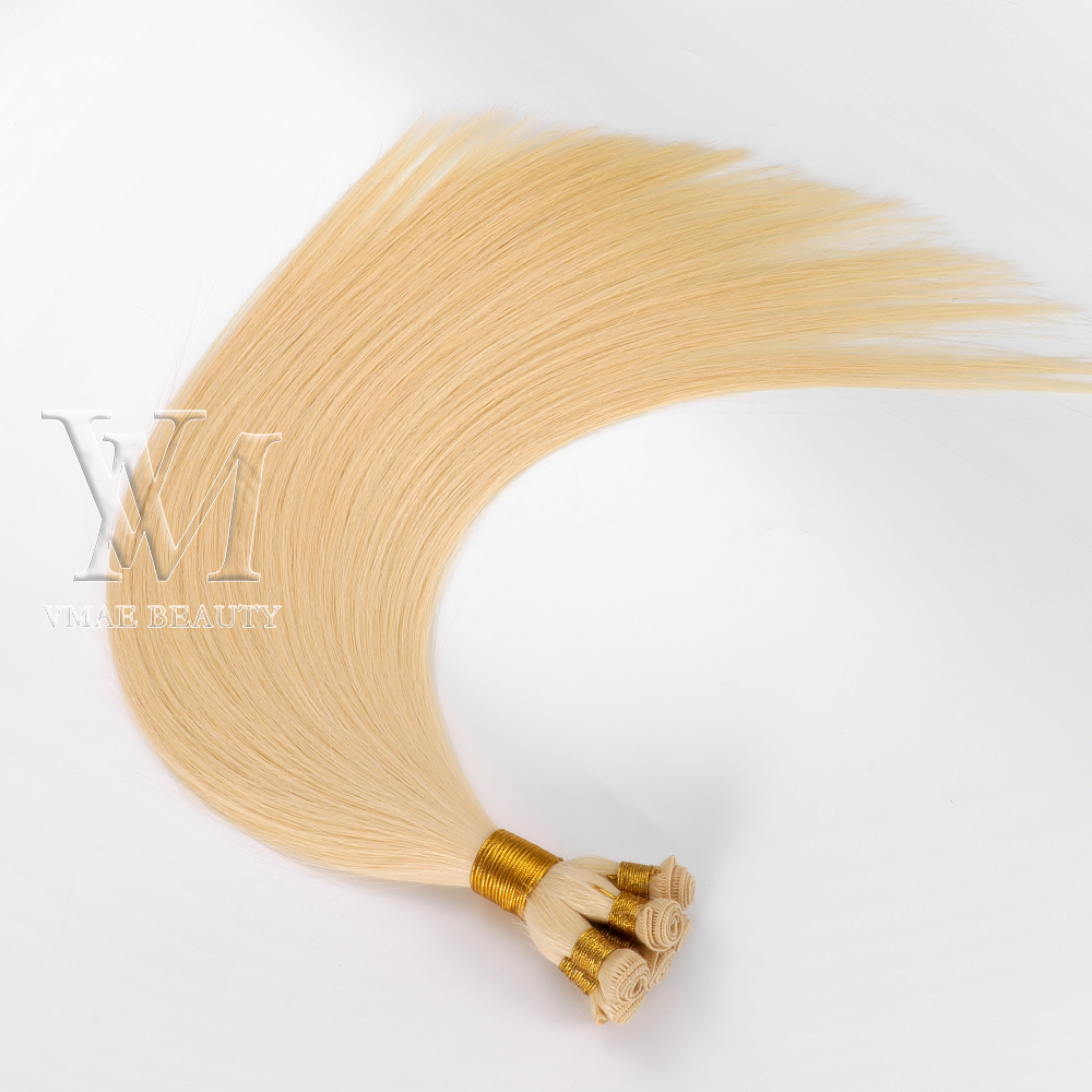 

VMAE 13A European Salon Hair Wefts handtied Double Drawn 100g Russian Remy Virgin hand-tied hand tied hanndtied Weft Extensions, Pure color