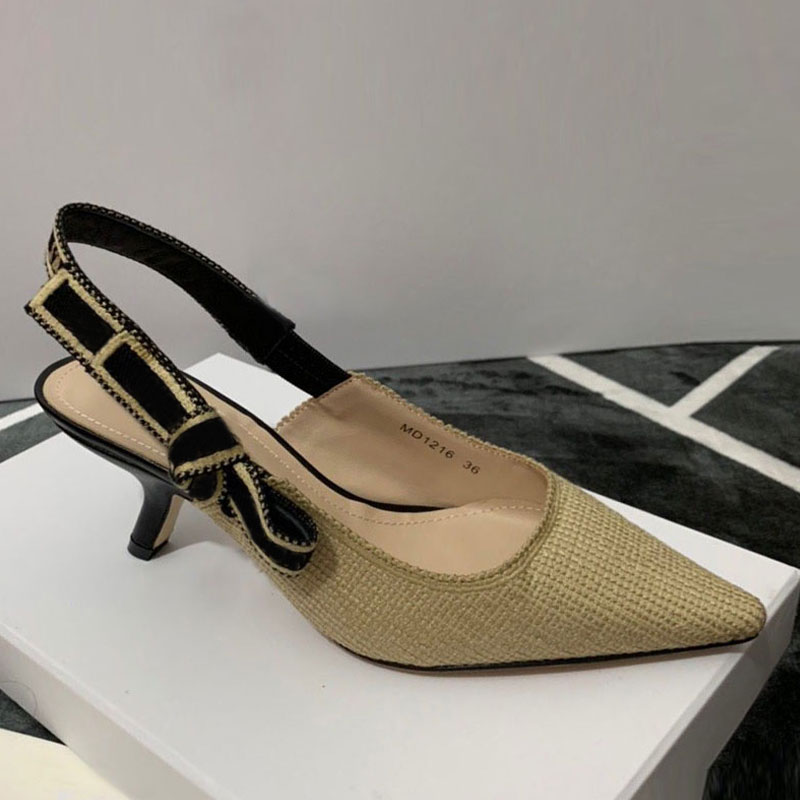 

Fashion high heels leather bow summer women's sandals pointed toe wholesale office work shoes, Heel 9.5