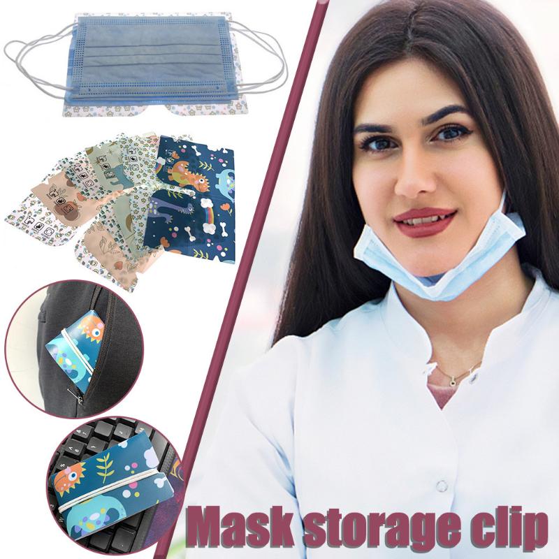 

Mask Storage Folder Student Portable Waterproof Foldable Mask Color Printing Storage Plastic Bag Temporary Bag #YL5