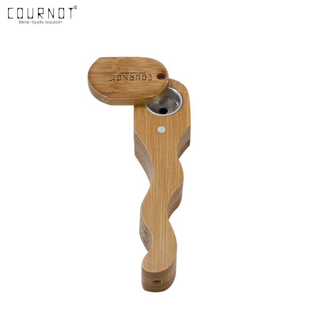 

COURNOT Natural Bamboo Smoking Pipe With Metal Bowl 82MM Handmade Bamboo Hand Pipes For Herb Portable Tobacco Pipe Pocket Size