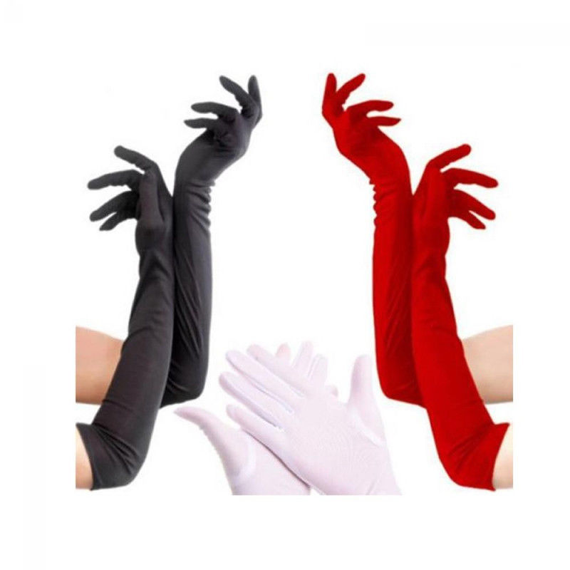 

Five Fingers Gloves 1 Pair Women Party Long Satin Stretch For Fancy Opera Prom Accessories