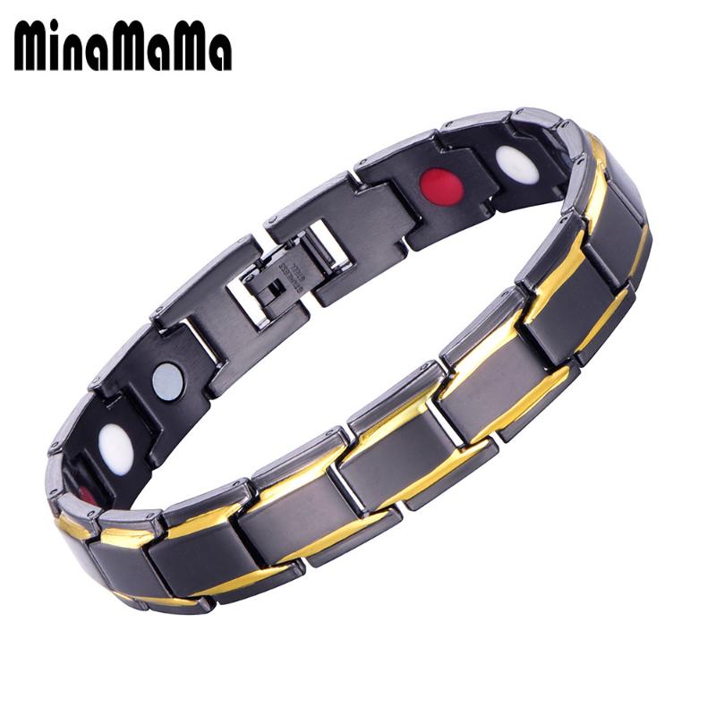 

Black Male Bracelets Bangles Energy Balance Copper Chain Link Germanium Magnetic Bracelets For Men Health Care Jewelry