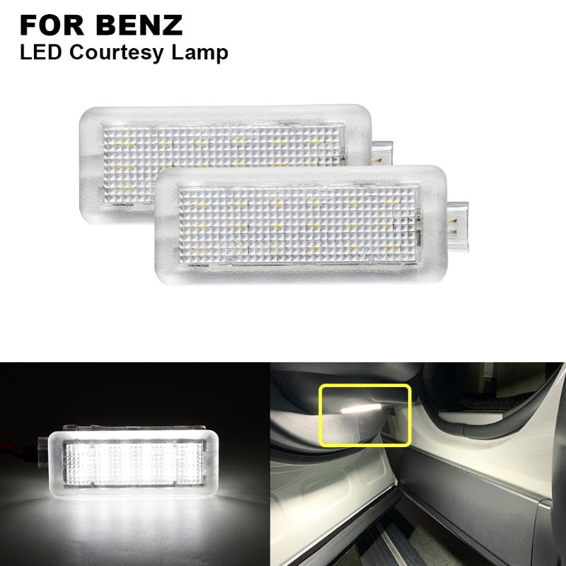 

2Pcs White Welcome Lamp LED Step Courtesy Door Light For CLA-Class(C117) 2013-2020 CLS-Class (W218/X218) 2010-2020, As pic