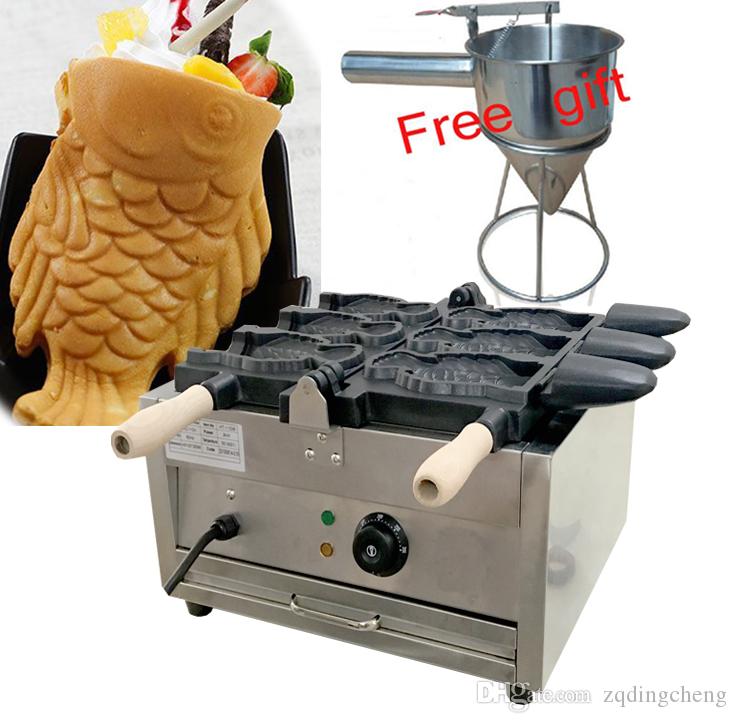 

NEW Commercial Use Ice Cream Taiyaki Maker Fish Cone Waffle Machine Free Shipping