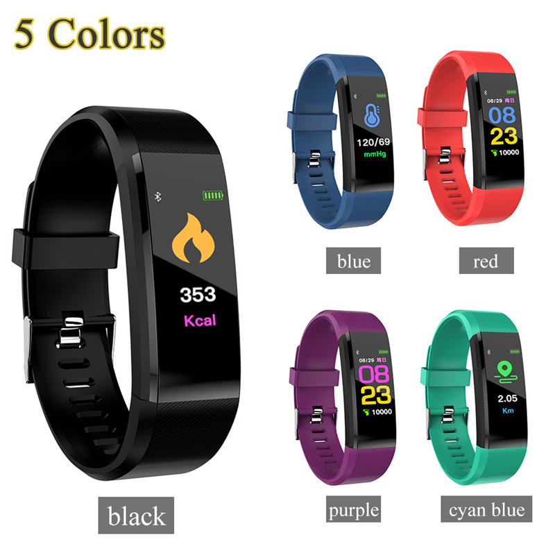 

Hot ID115 Plus Smart Bracelet Fitness Tracker ID115HR Watch Heart Rate Watchband Smart Wristband For Android Cellphones Fitbit MI Vs ID116