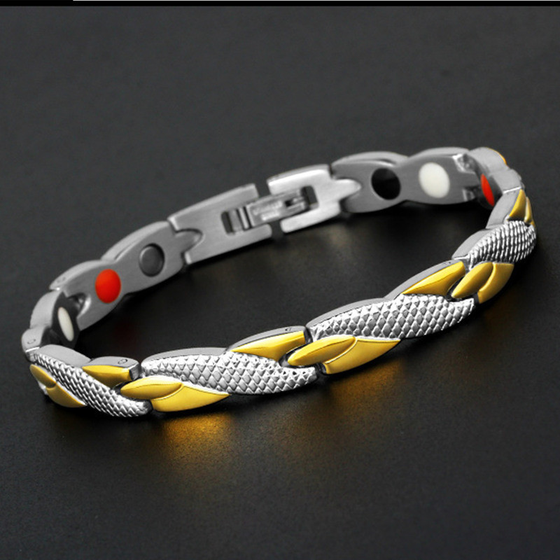 

JINWATERYU Korean-style Cool Bracelet 21.5 cm Stainless Steel Single Row Magnet WOMEN'S Bracelet Stylish Accessories