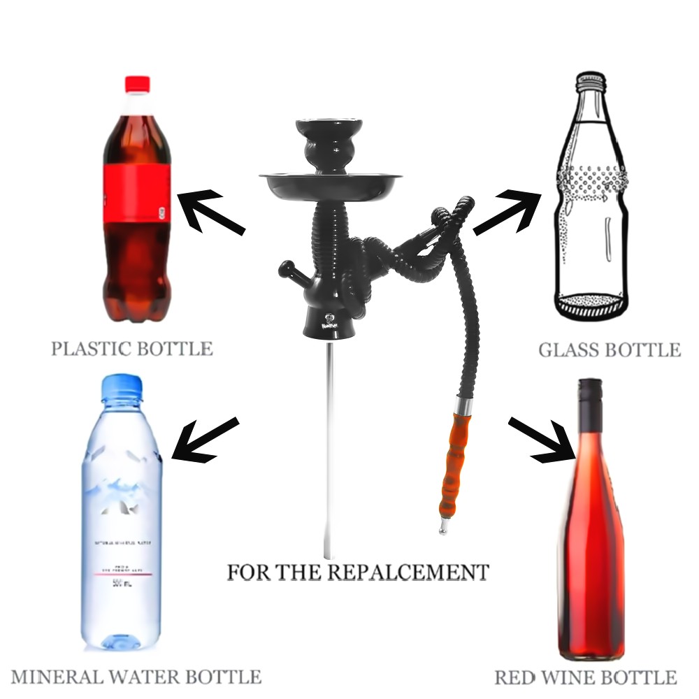 

COURNOT Hookah Wine Bottle top Hookah Stem Kit Aluminum Hookah Shisha Stem Free Drop Shipping