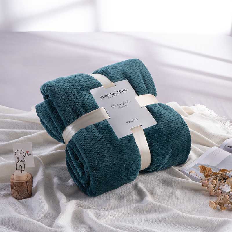 

SUCSES Solid Color Blanket Throw Coral Fleece Stripe Bed Cover Blankets Super Soft Warm Blankets for Beds Sofa Office