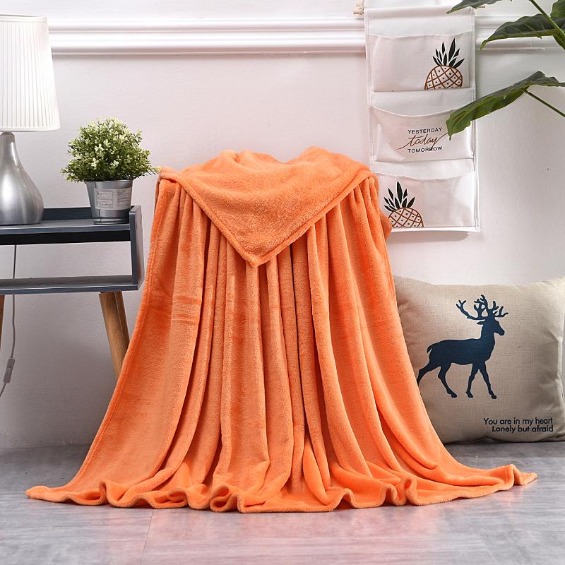 

New Solid Color Blanket Thickened Coral Velvet Blanket Multicolor Flannel Air Conditioning Bedroom Sofa Travel