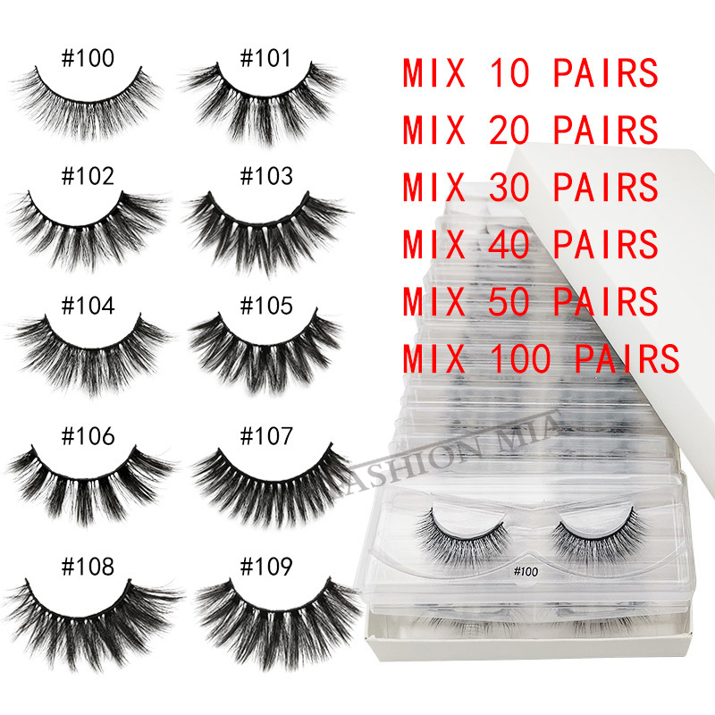

20/100 PCS Lashes In Bulk Mix 3d Mink Lashes Wholesale Eyelashes Natural Mink Eyelashes Wholesale False Makeup