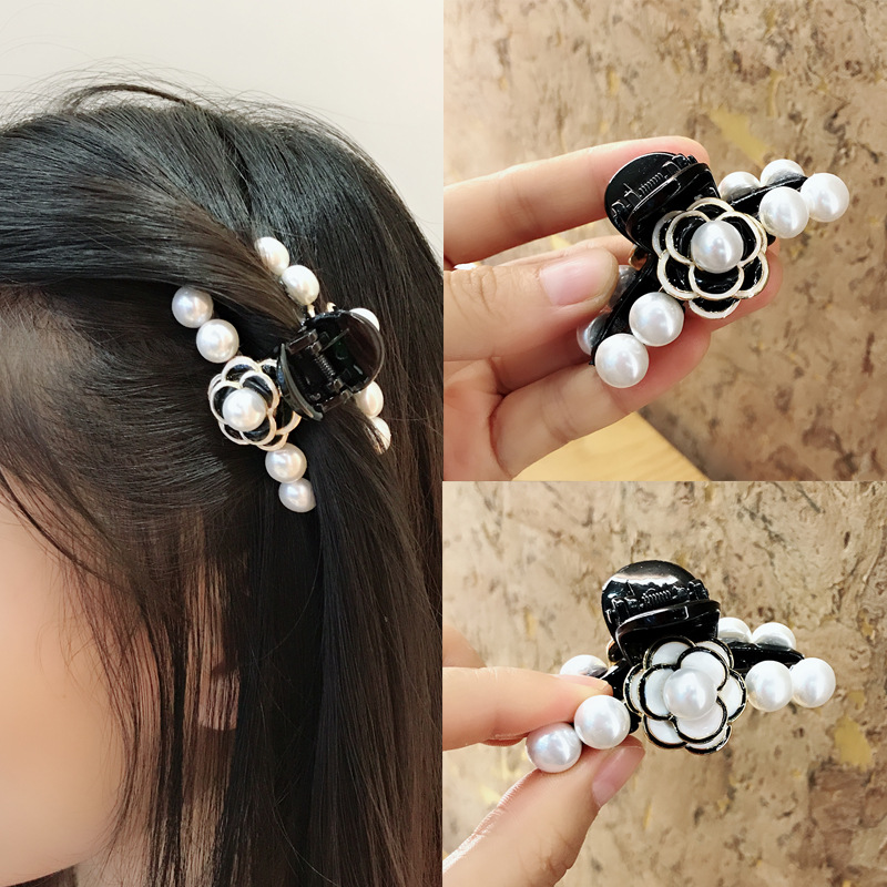 

For Women Girl Korea Handmade Cloth art camellia large Crab Hair Clips clamp Banana clips Headwear Accessories Gifts
