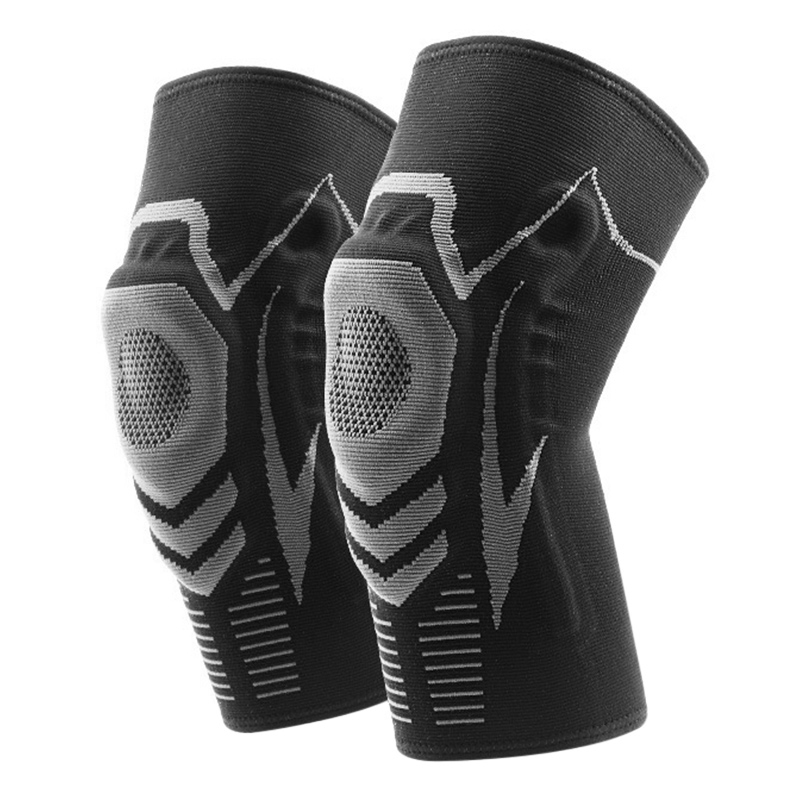 

1 Pair Basketball Running Fitness Silicone Elastic Non-slip Spring Support Knee Pads B2Cshop, Purple