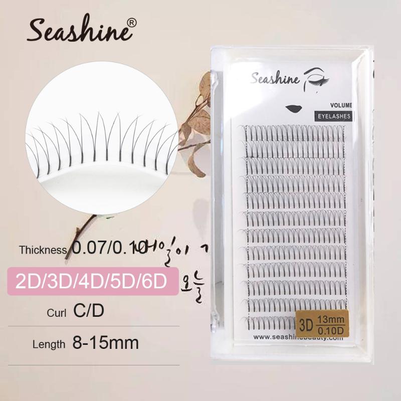

Seashine Long Stem Russian Volume Eyelash Extensions Premade fans Lashes Faux Mink Lash Extension