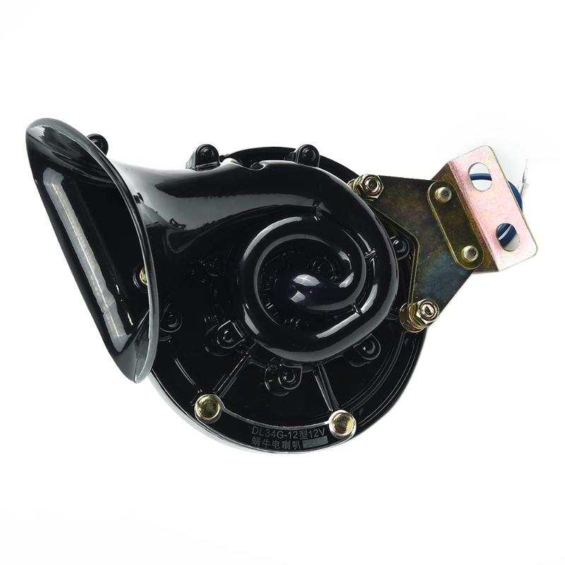 

Electric Horn Snail Horn Super Loud Raging Car Motor Truck Accessory Black Parts