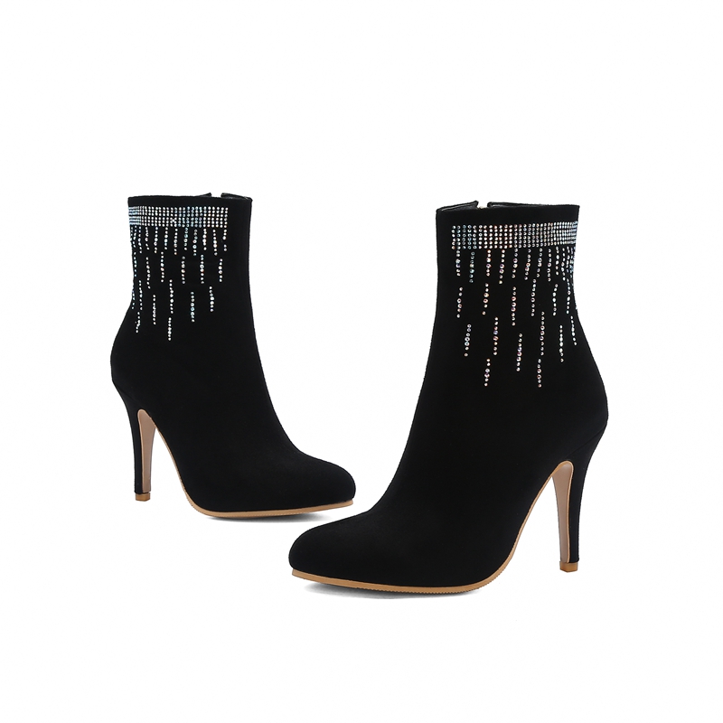 

New Women Shoes Ankle Boots High Heel Big Size 34-47 Autumn Winter Boots Black Purple Beige Green Lady